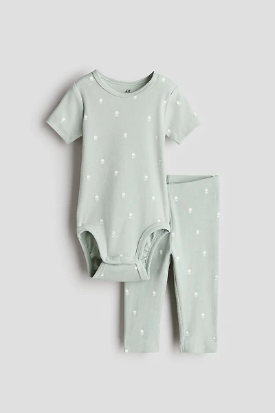 2-Piece Ribbed Cotton Set