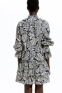 Flounced Tie-Belt Dress