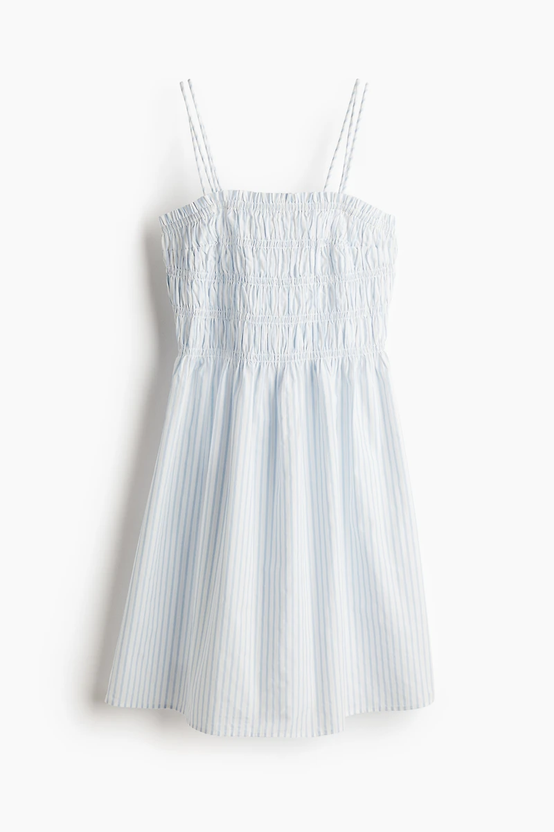 Smocked-Bodice Cotton Dress