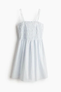 Smocked-Bodice Cotton Dress