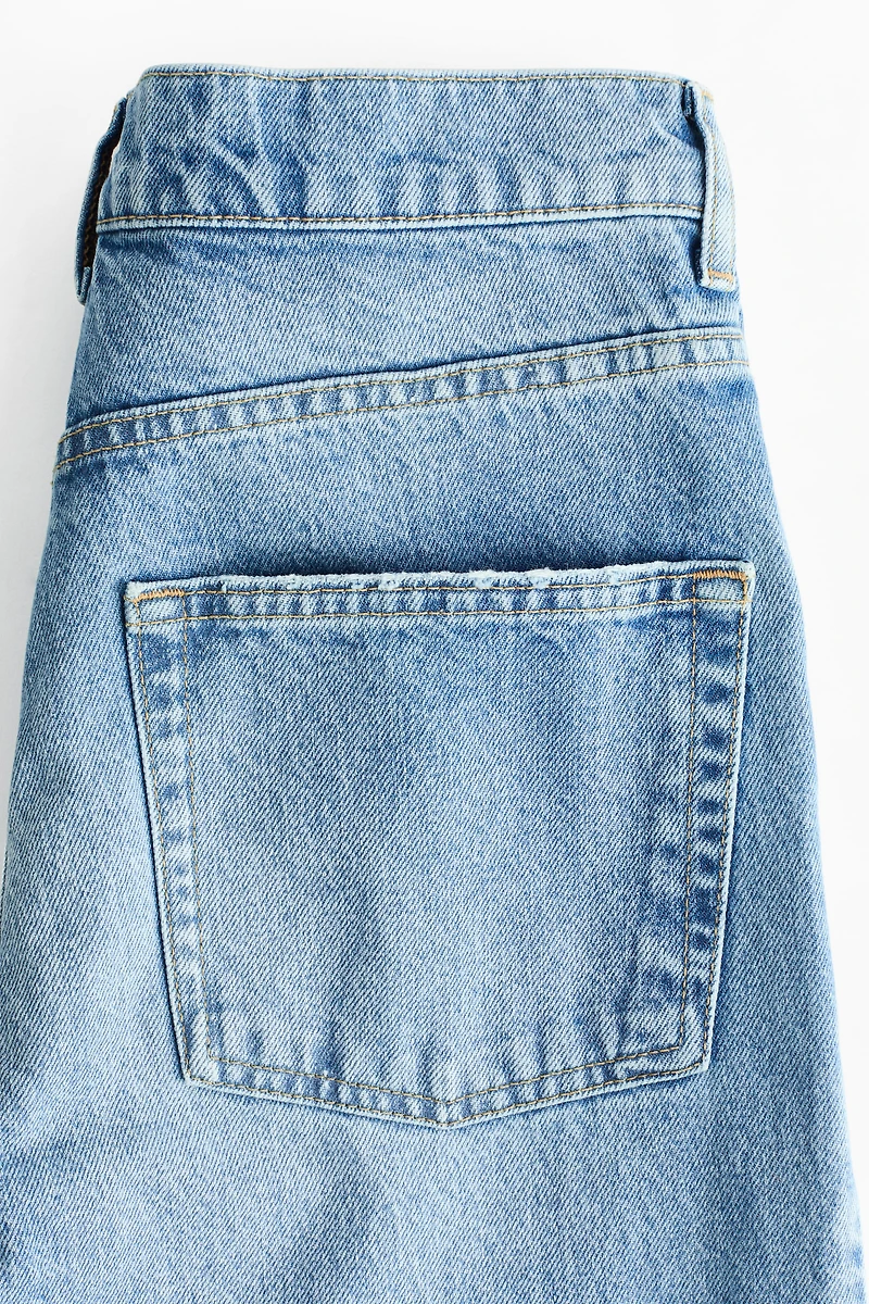 High-Waist Barrel-Leg Ankle Jeans