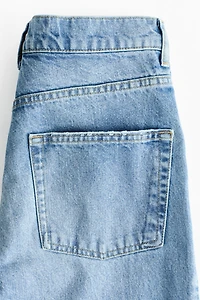 High-Waist Barrel-Leg Ankle Jeans