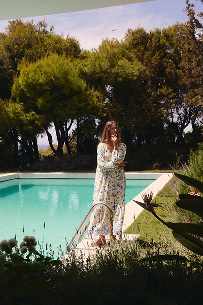 Tie-belt Crêpe Dress