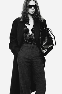 Pantalon coupe bottillon en laine mélangée