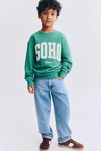 Printed crew-neck sweatshirt