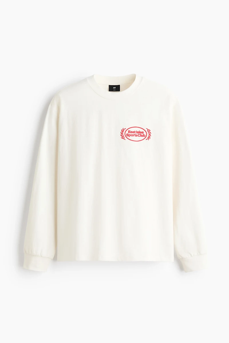 T-shirt imprimé ample avec manches longues