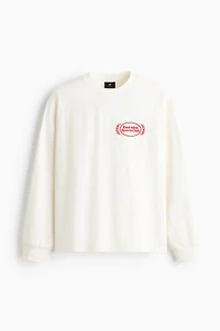 T-shirt imprimé ample avec manches longues