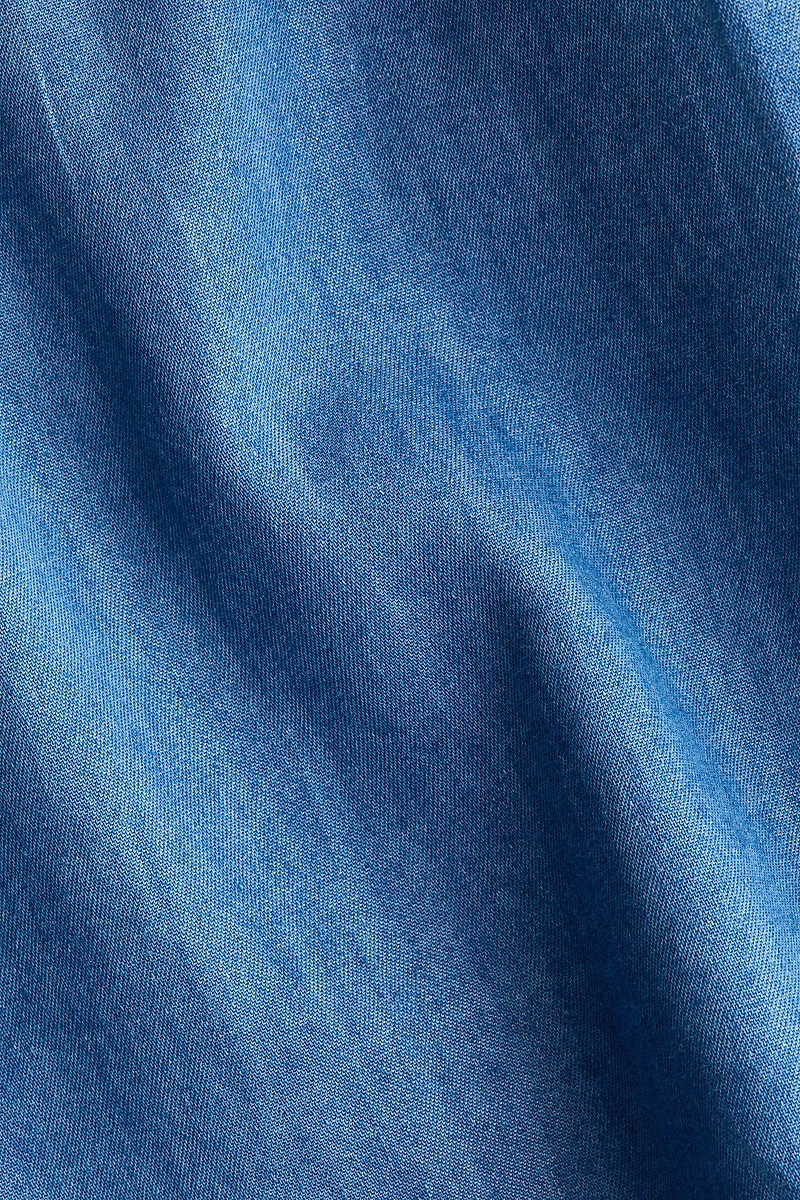 Frill-trimmed cotton poplin top