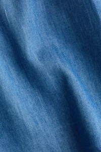 Frill-trimmed cotton poplin top