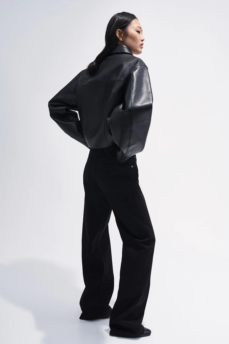 Wide-Leg Creased Jeans