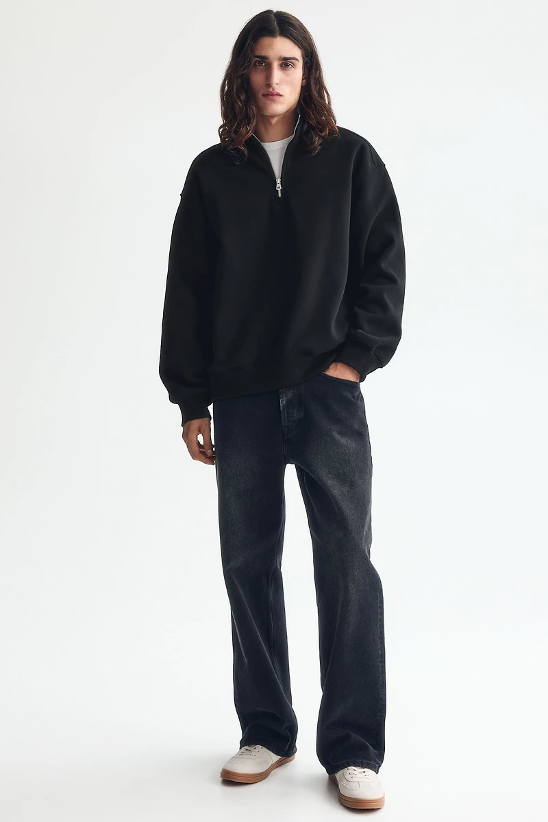 Loose Fit Half-Zip Sweatshirt