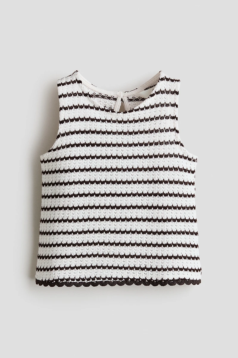 Pointelle-Knit Cotton Top