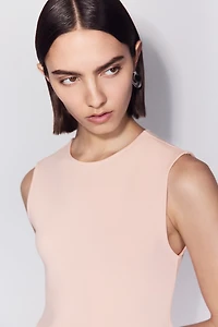 Ponte Dress with Satin Skirt