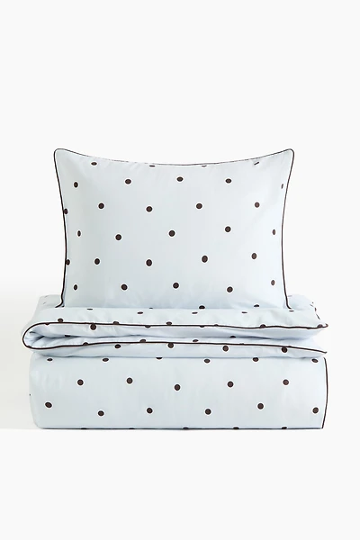 Patterned Cotton Twin Duvet Cover Set