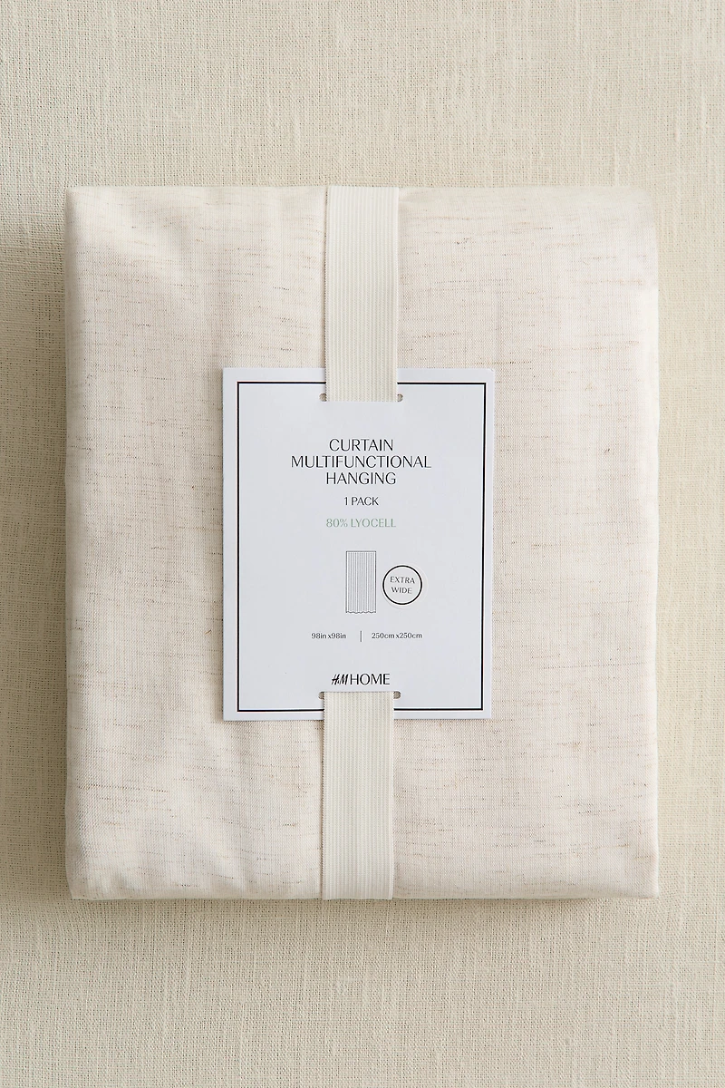 Lot de 1 rideau large en lyocell mélangé