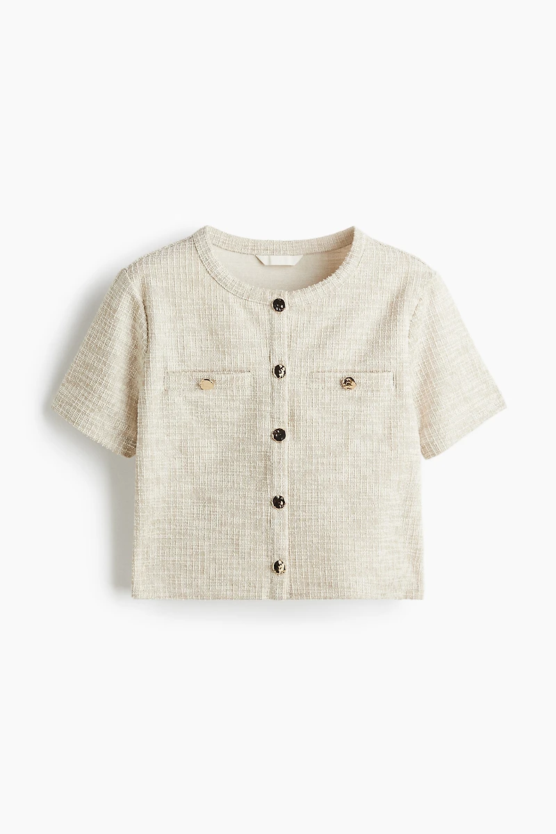 Textured jersey cardigan