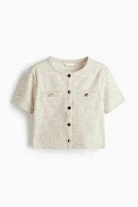 Textured jersey cardigan