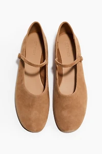 Suede Mary Jane Flats