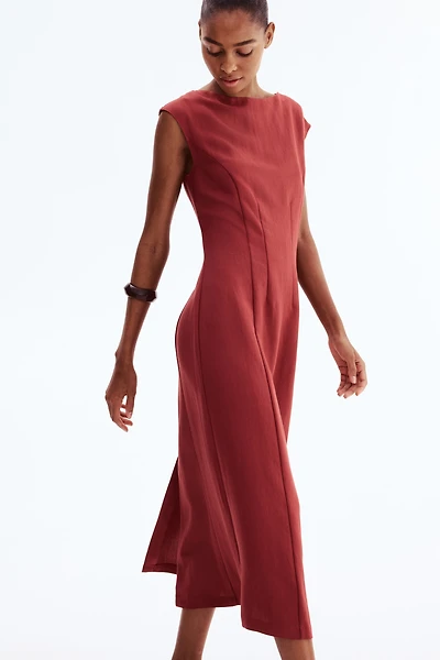 Defined-Waist Sleeveless Dress