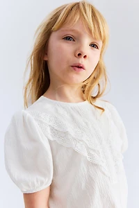 Lace-Detail Cotton Blouse
