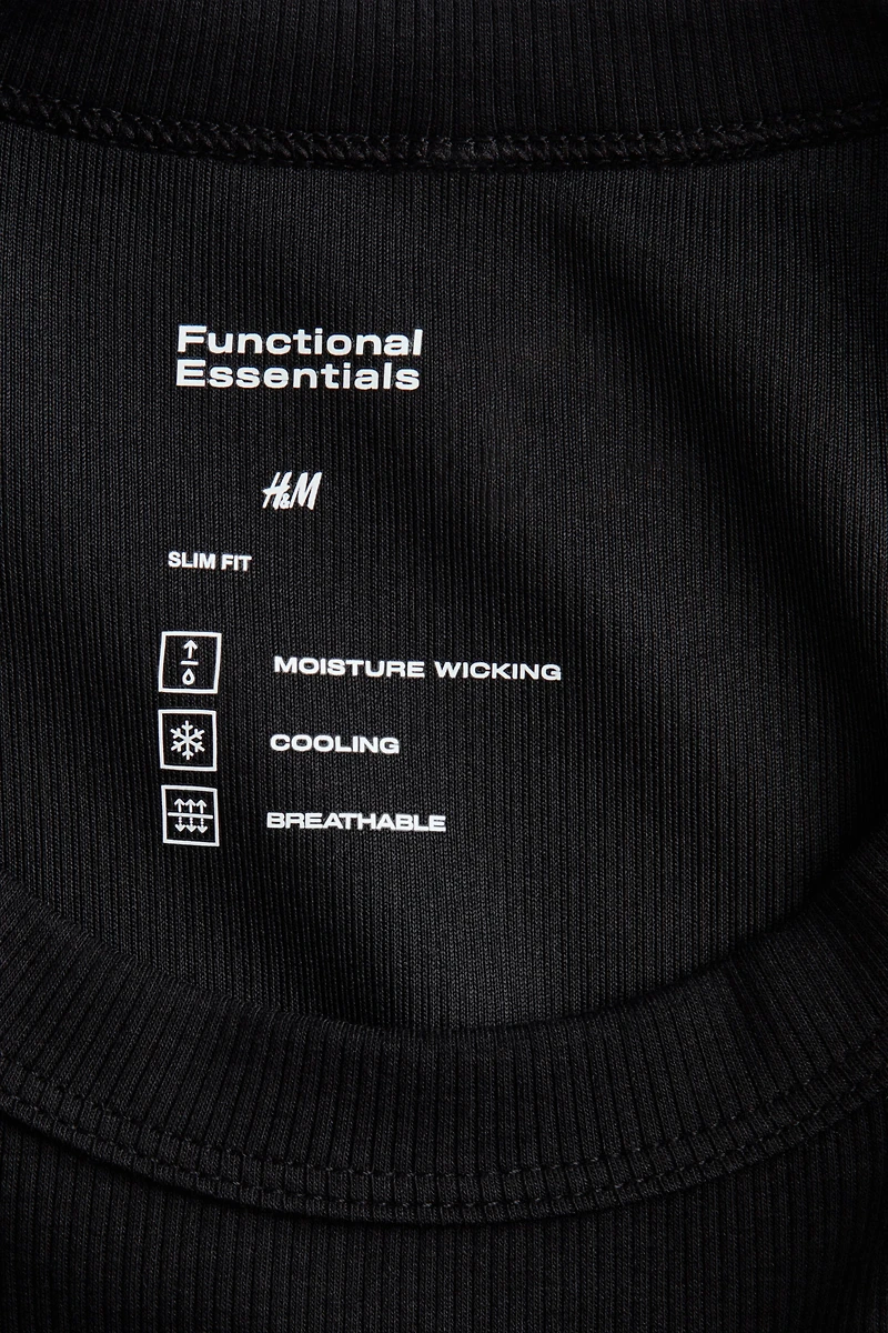 Cooling Slim-Fit Ribbed T-Shirt