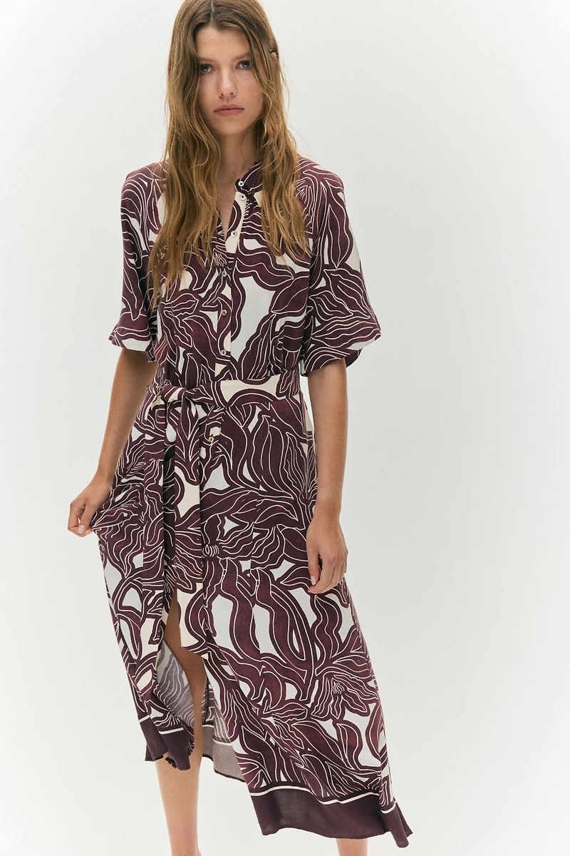 Tie-belt Shirt Dress