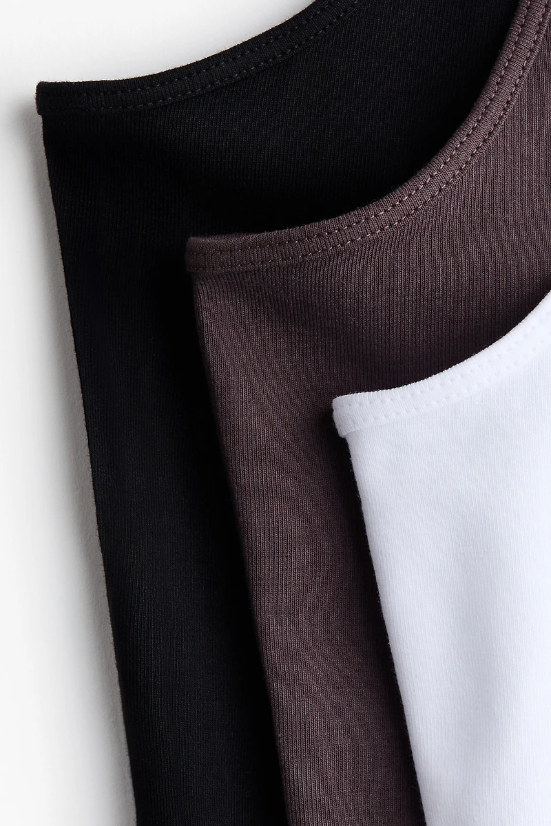 Lot de 3 hauts à bretelles fines en coton