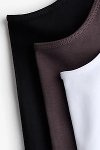 Lot de 3 hauts à bretelles fines en coton