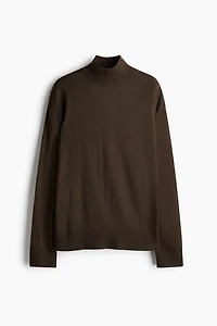 Fine-Knit Mock Turtleneck Sweater
