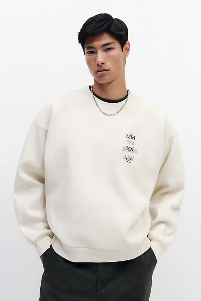 Chandail ample en molleton imprimé