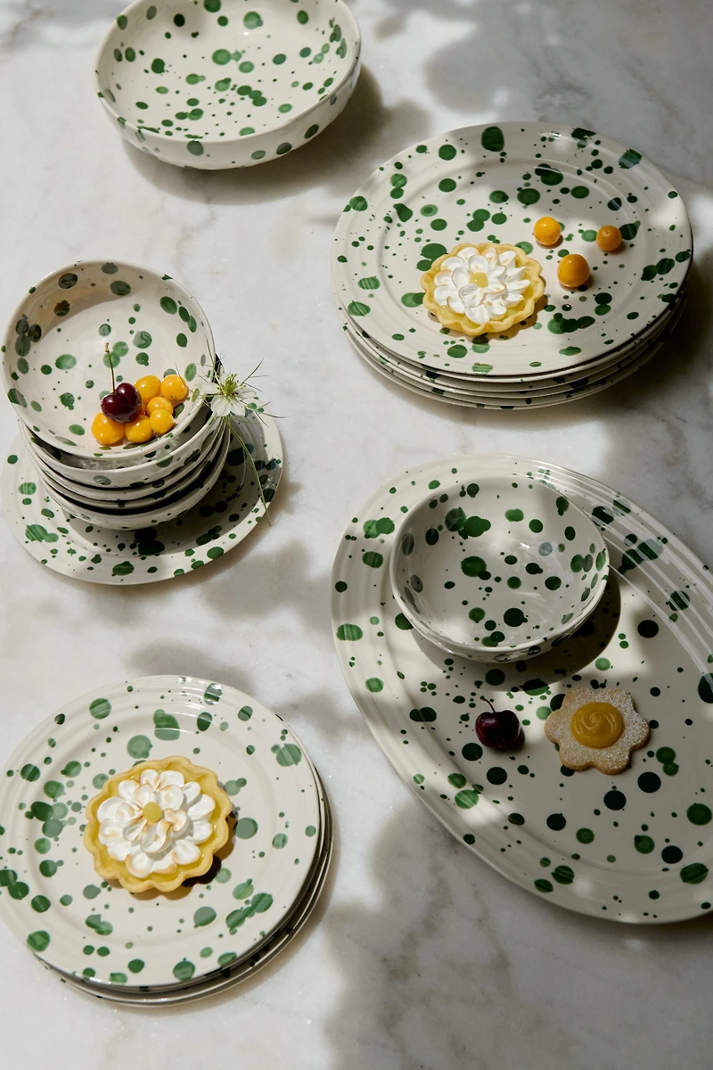 Speckled-Glaze Stoneware Serving Plate