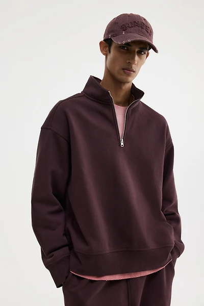 Loose Fit Half-Zip Sweatshirt