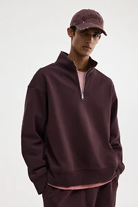 Loose Fit Half-Zip Sweatshirt