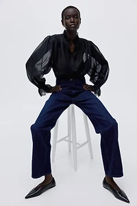 Blouse with Eyelet Embroidery