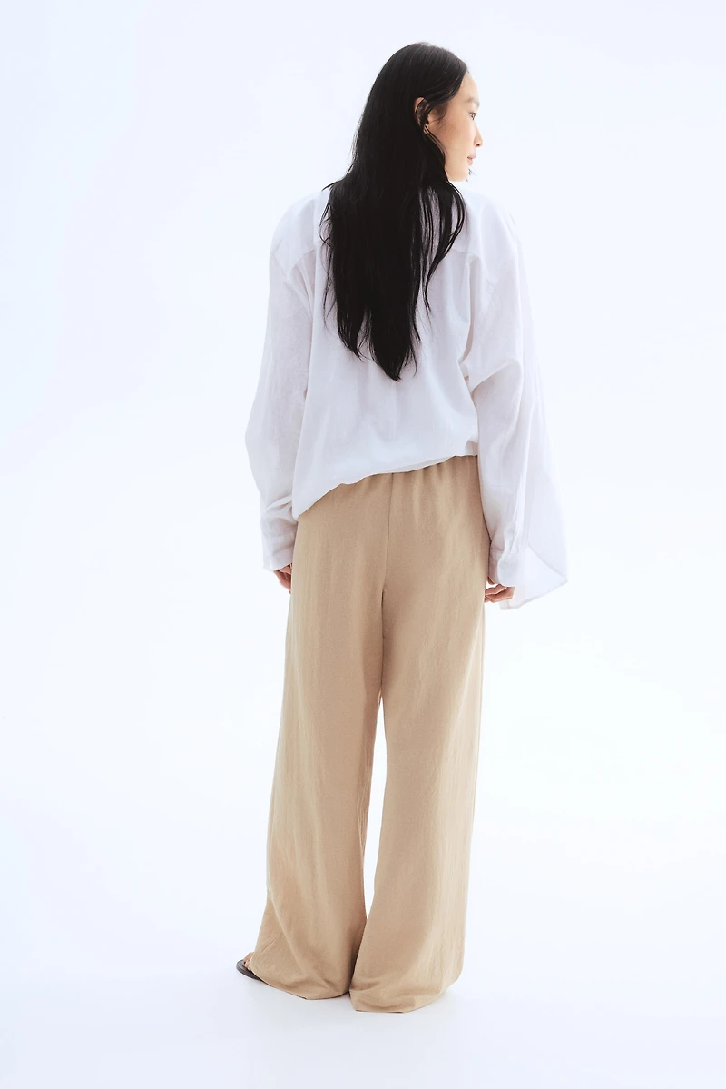 Pantalon large avec taille élastique