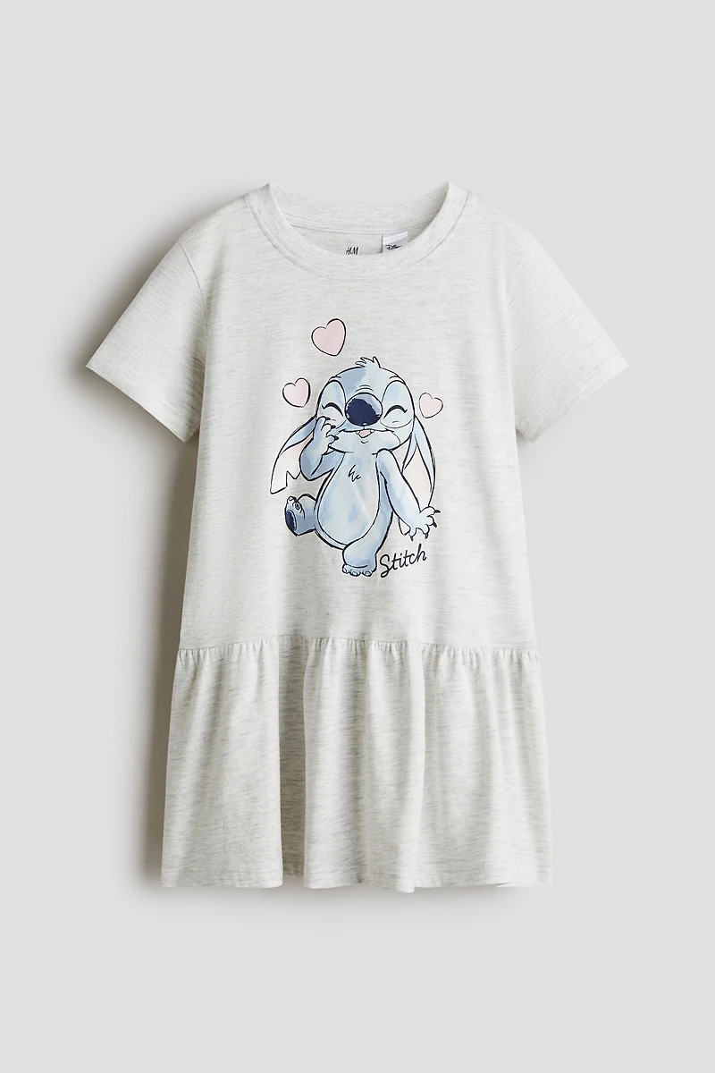 Printed Cotton Jersey Dress