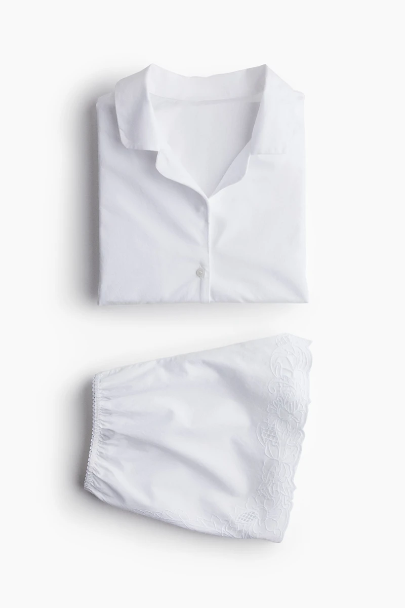 Pajamas with Eyelet Embroidery
