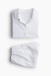 Pajamas with Eyelet Embroidery