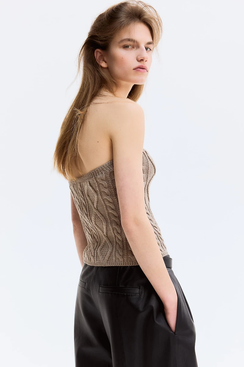 Cable-Knit Tube Top