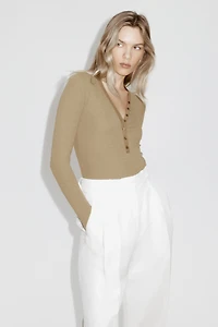 Ribbed Jersey Bodysuit