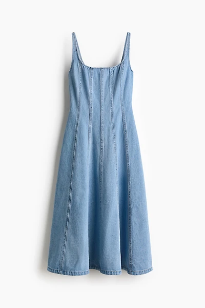 Robe midi en denim
