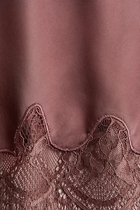 Lace-Trimmed Slip Skirt