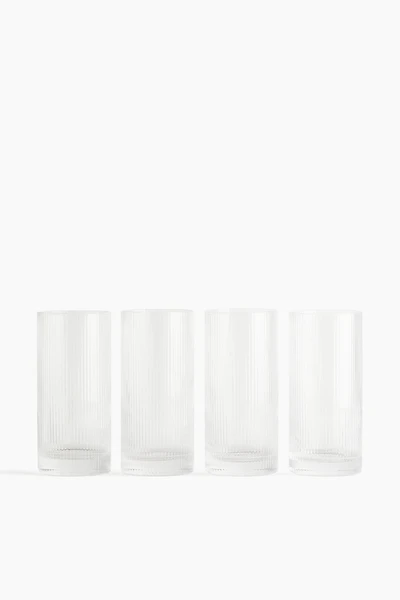 4-Pack Fluted Highball Glasses
