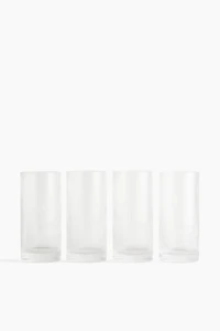 4-Pack Fluted Highball Glasses