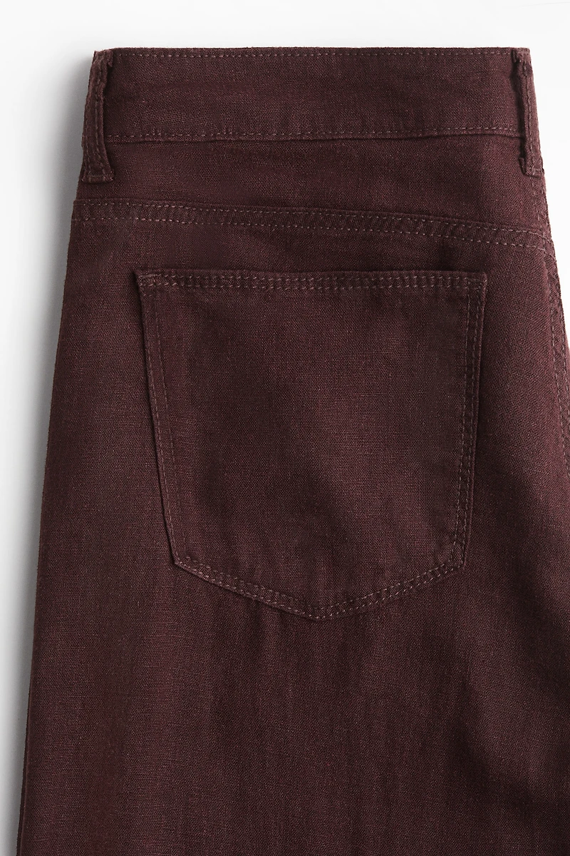 Pantalon large en lin mélangé