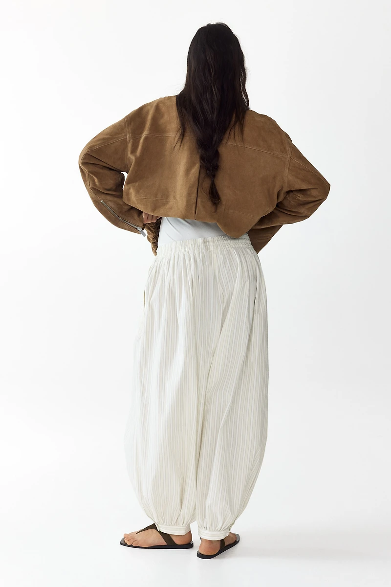 Cotton Balloon-Leg Pants