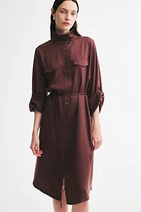Robe chemisier avec col cheminée