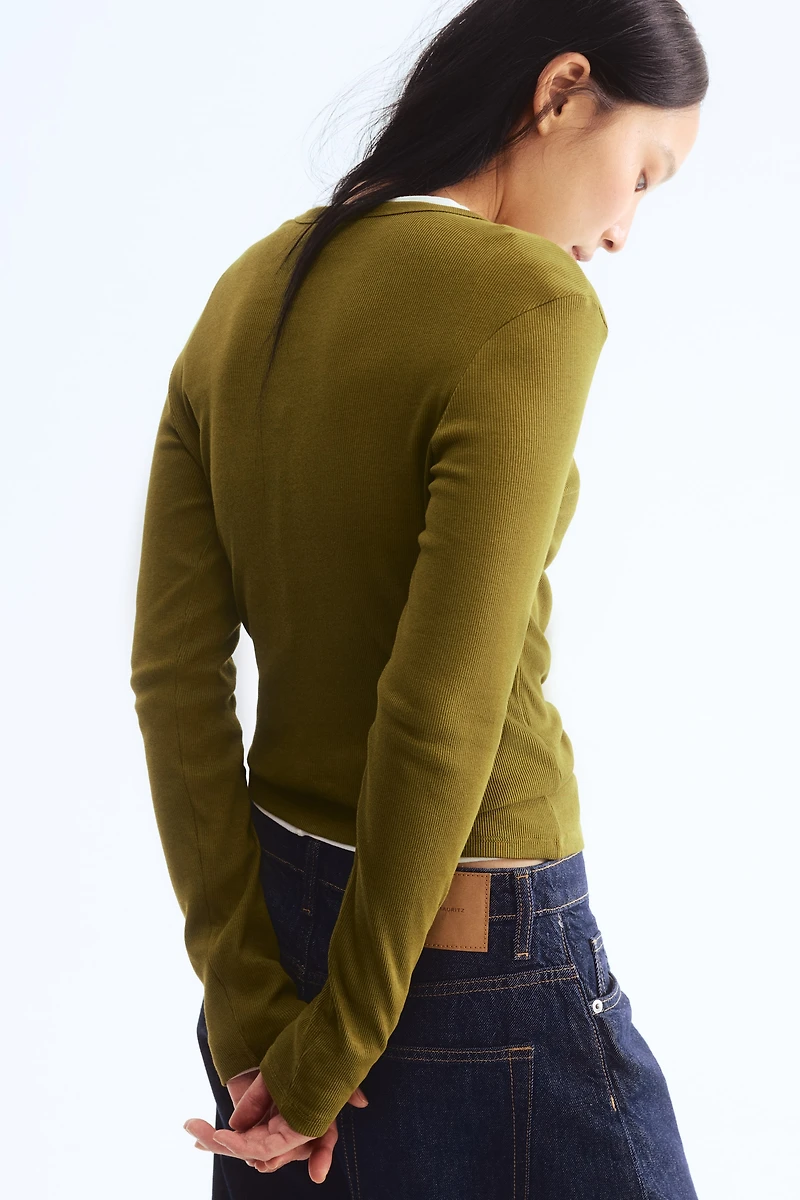 Haut en coton côtelé