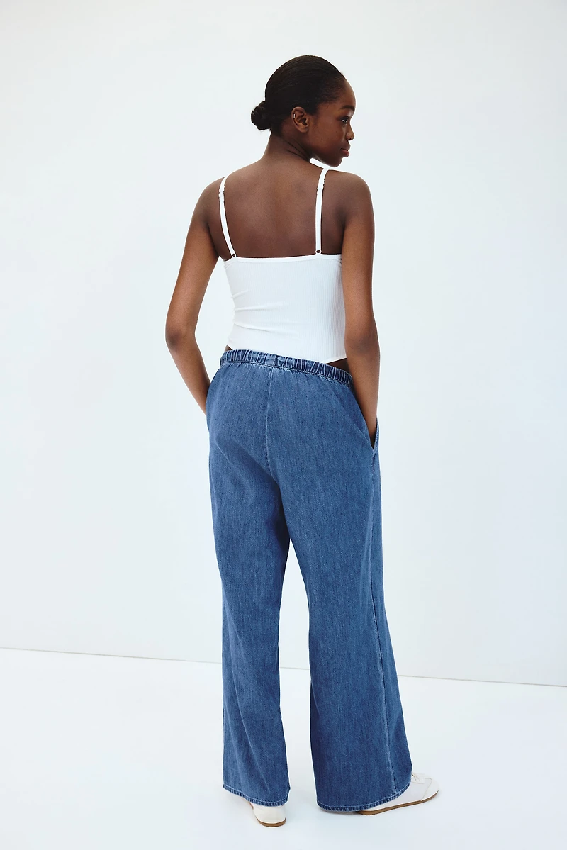MAMA Denim Drawstring Pants