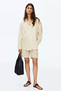 MAMA Linen-Blend Bermuda Shorts